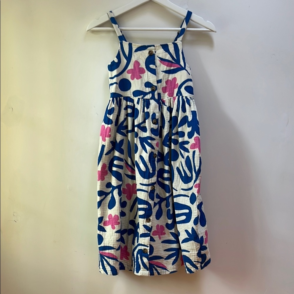 Hanna Andersson Blue and White Sleeveless Sundress